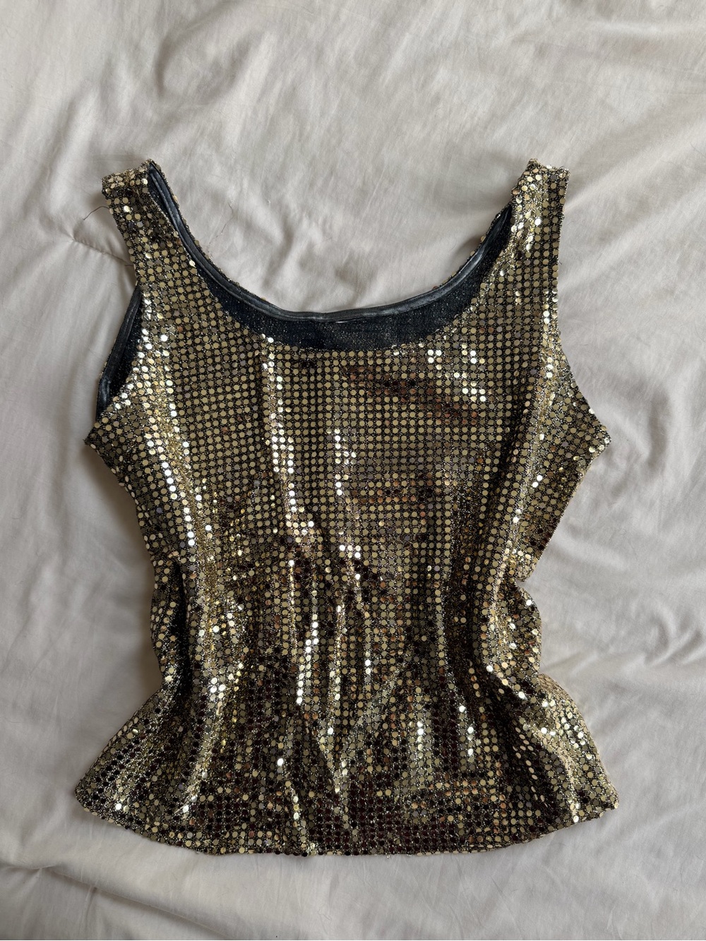 Reversible Gold Sequin Tank